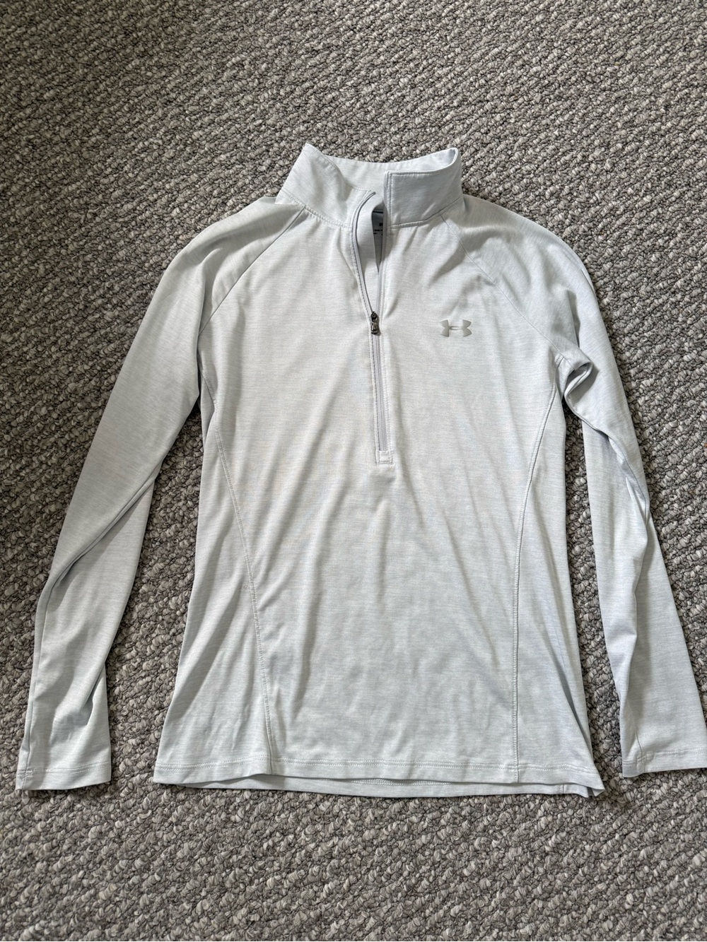 Under Armour Light Gray 1/4 Zip Long Sleeve Shirt